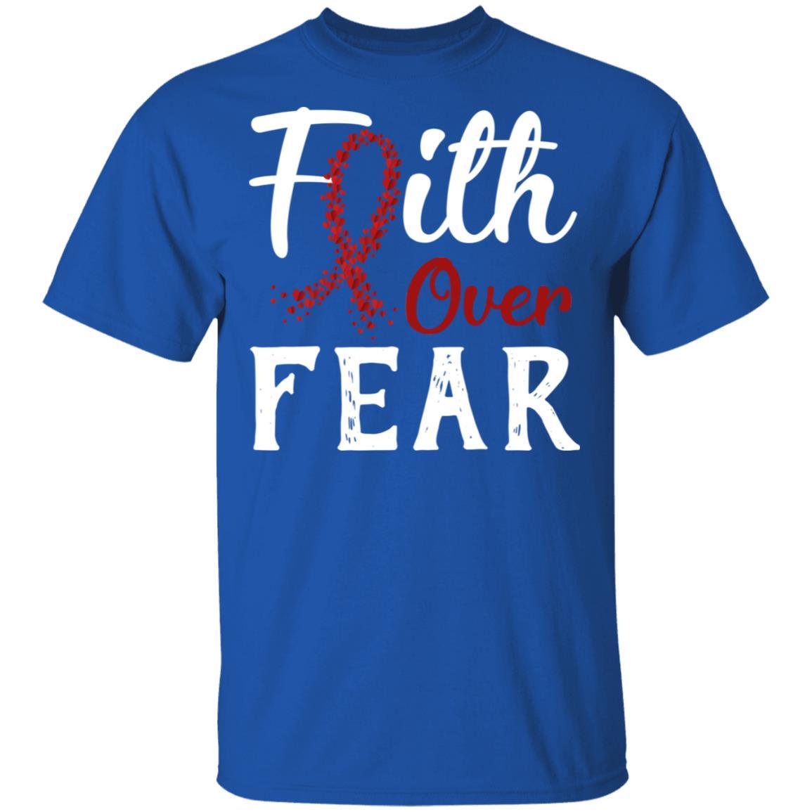 Multiple Myeloma Awareness Burgundy Faith Over Fear-T-Shirt & Hoodie-Classic T-Shirt-Royal