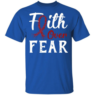 Multiple Myeloma Awareness Burgundy Faith Over Fear-T-Shirt & Hoodie-Classic T-Shirt-Royal