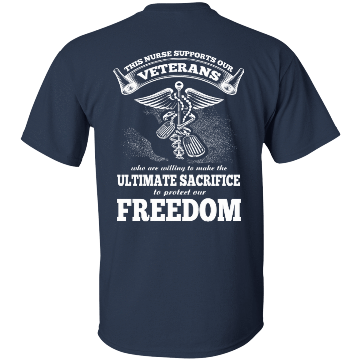 THIS NURSE SUPPORTS OUR VETERANS-T-Shirt & Hoodie-Classic T-Shirt-Navy