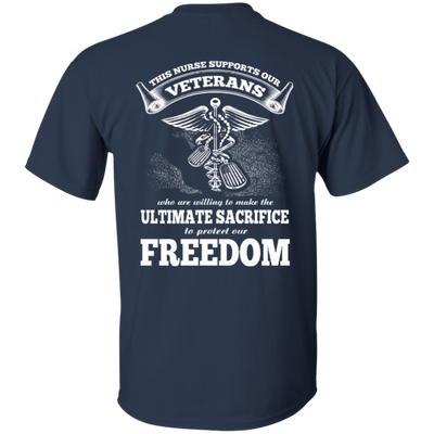 THIS NURSE SUPPORTS OUR VETERANS-T-Shirt & Hoodie-Classic T-Shirt-Navy