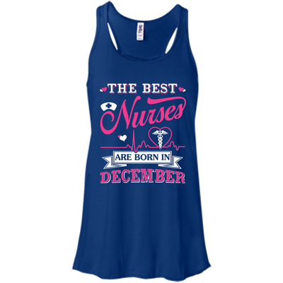The Best Nurses Are Born In December-T-Shirt & Hoodie-Women's Flowy Racerback Tank-True Royal