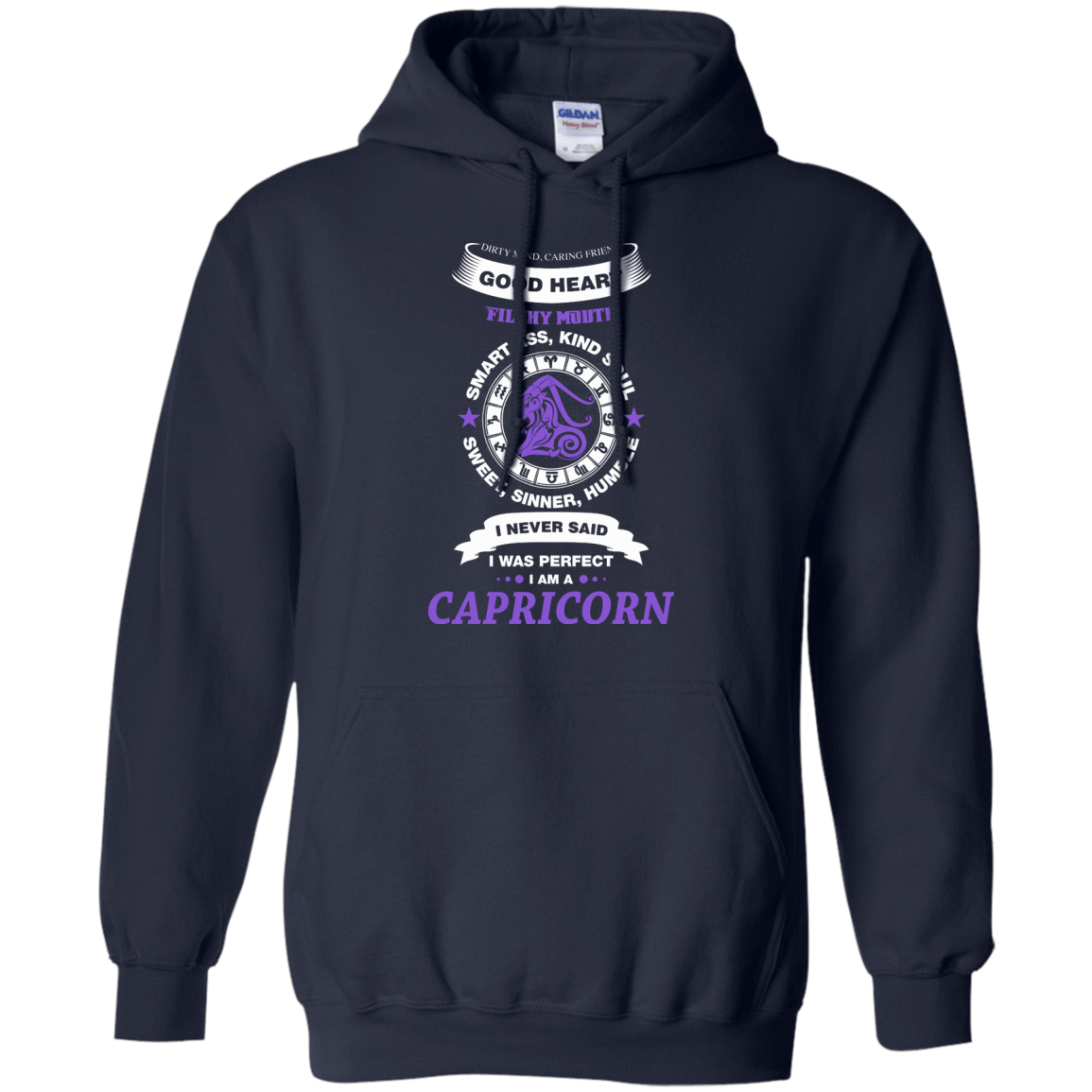 I Never Said I Was Perfect I Am A CAPRICORN-T-Shirt & Hoodie-Pullover Hoodie-Navy