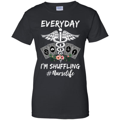 Everyday I'm Shuffling Funny Nurse-T-Shirt & Tank Top-Women's T-Shirt-Black