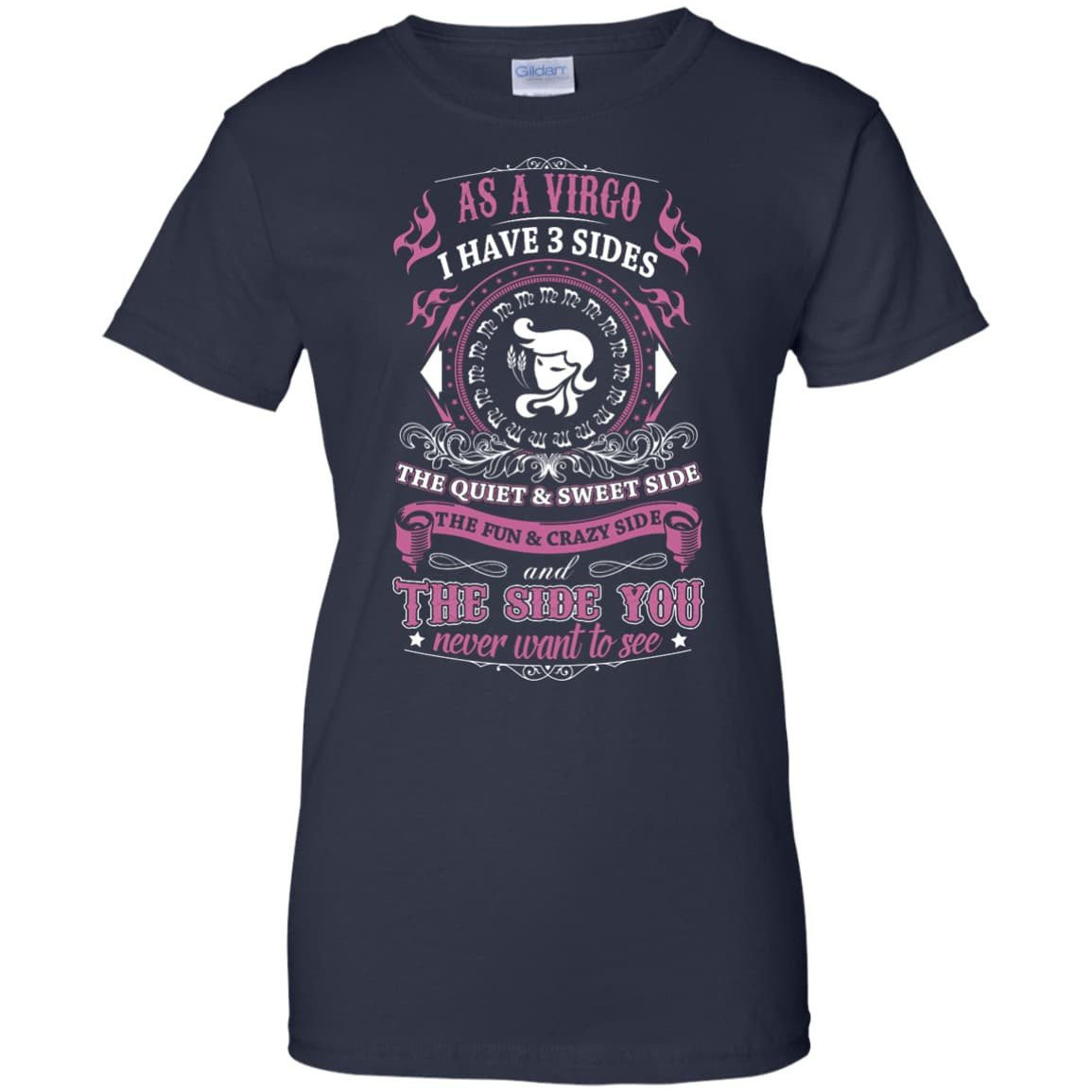 As A Virgo I Have 3 Sides-T-Shirt & Hoodie-Women's T-Shirt-Navy