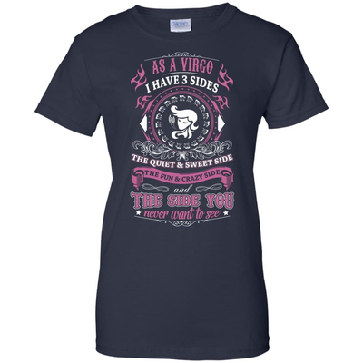 As A Virgo I Have 3 Sides-T-Shirt & Hoodie-Women's T-Shirt-Navy