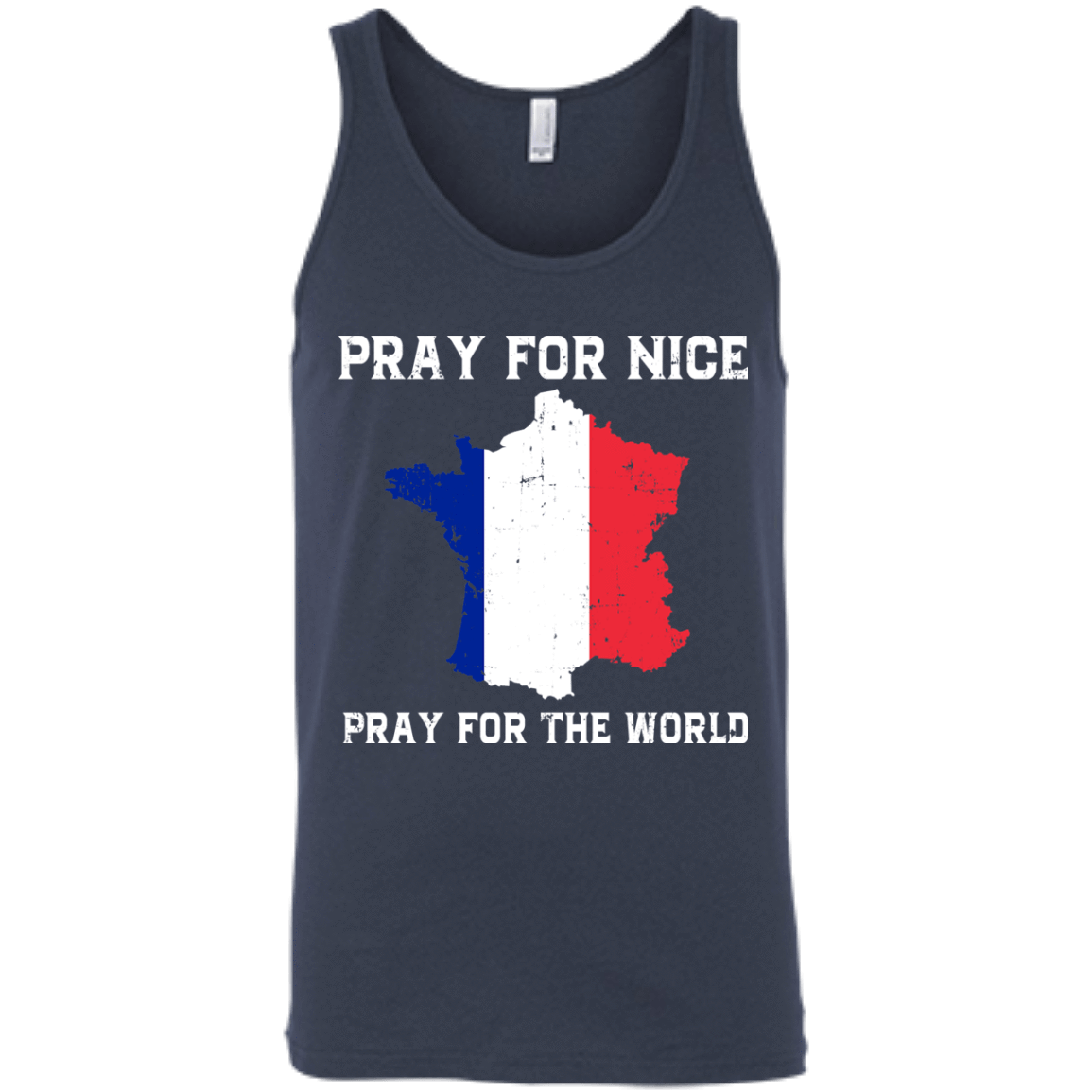 PRAY FOR NICE , PRAY FOR THE WORD-T-Shirt & Hoodie-Unisex Tank-Navy