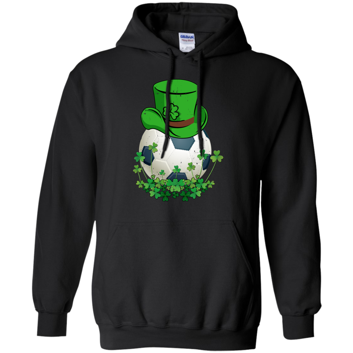 Shamrock Soccer Leprechaun St Patricks Day-T-Shirt & Hoodie-Pullover Hoodie-Black