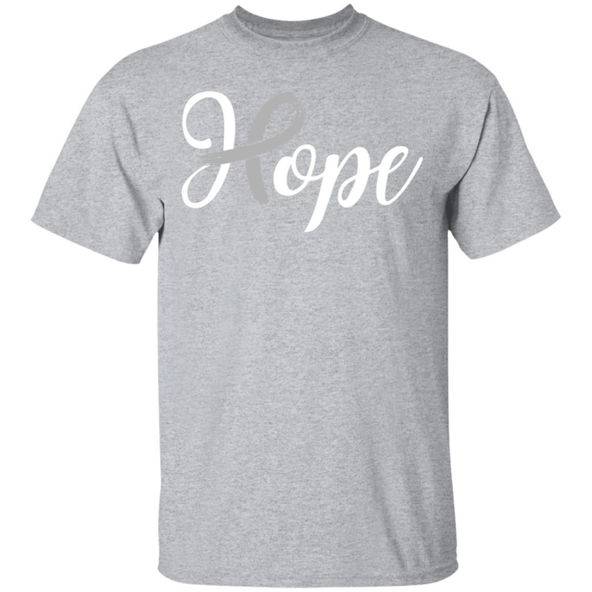 Brain Cancer Diabetes Awareness Gray Ribbon Hope-T-Shirt & Hoodie-Classic T-Shirt-Sport Grey