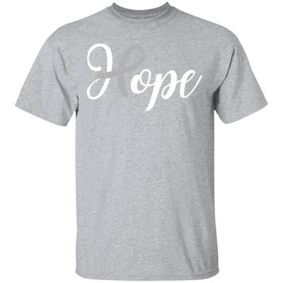 Brain Cancer Diabetes Awareness Gray Ribbon Hope-T-Shirt & Hoodie-Classic T-Shirt-Sport Grey