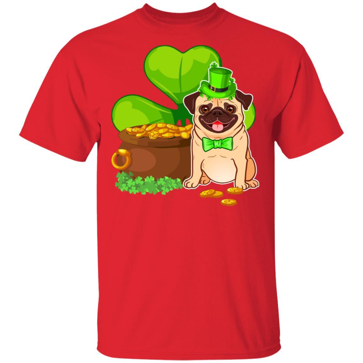 Pug St Patrick's Day Irish Dog Lover Funny Gifts-T-Shirt & Hoodie-Classic T-Shirt-Red