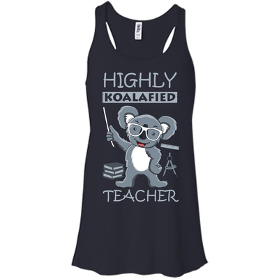 Highly Koalafied Teacher-T-Shirt & Hoodie-Women's Flowy Racerback Tank-Midnight