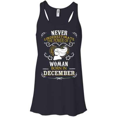 A Woman Born In DECEMBER-T-Shirt & Hoodie-Women's Flowy Racerback Tank-Midnight