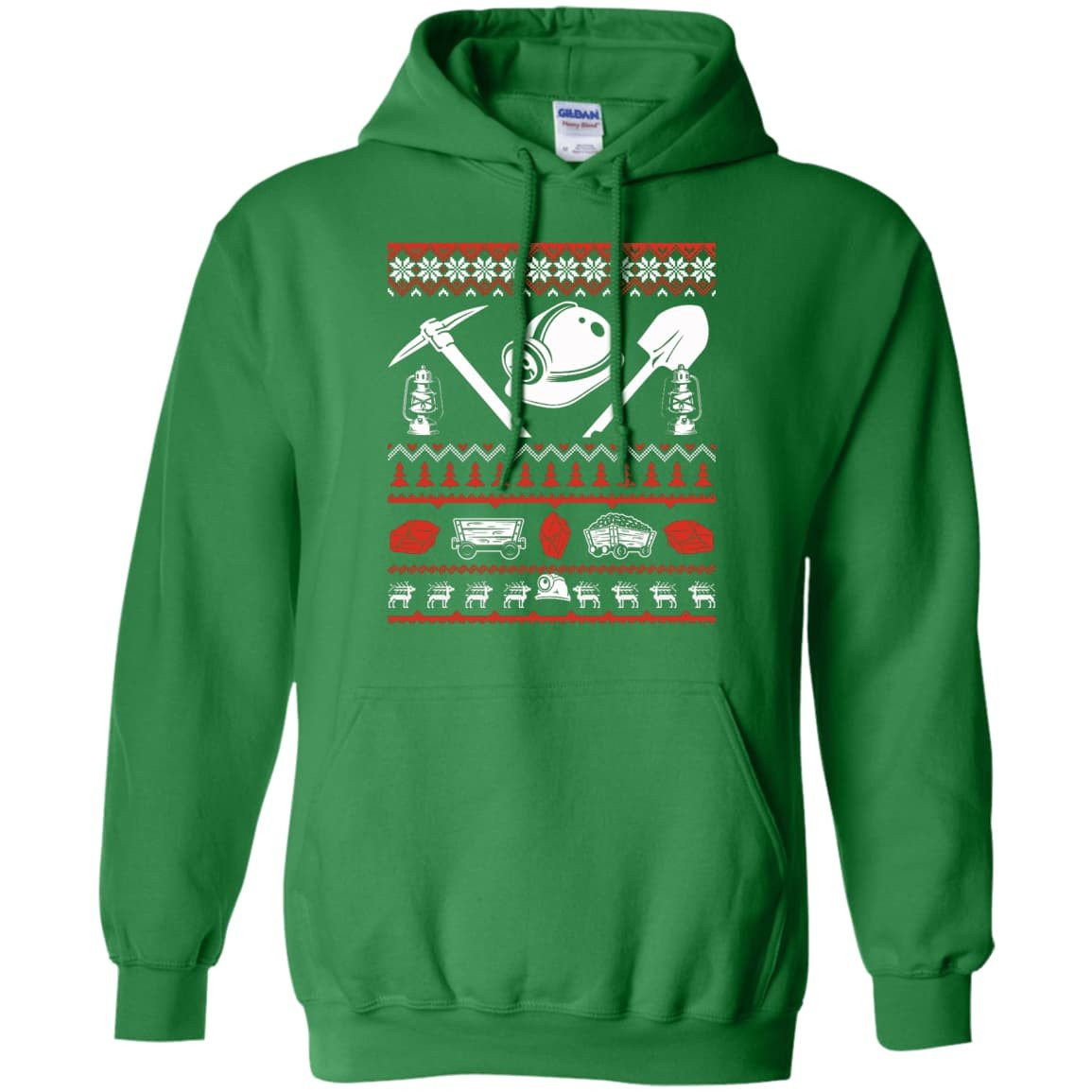 Coal Miner Christmas Sweater-T-Shirt & Hoodie-Pullover Hoodie-Irish Green