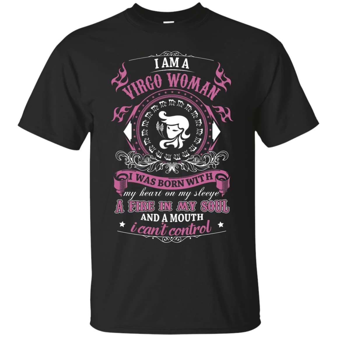 I Am A Virgo Woman I Was Born With My Heart On My Sleeve-T-Shirt & Hoodie-Classic T-Shirt-Black
