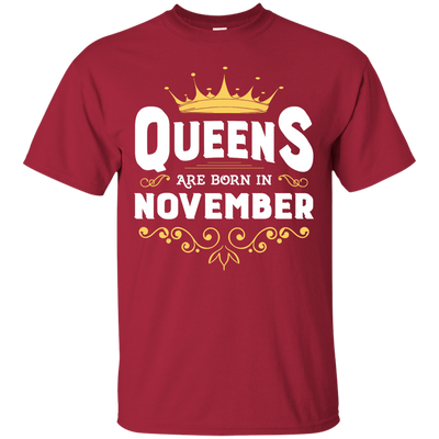 Queens Are Born In November-T-Shirt & Hoodie-Classic T-Shirt-Cardinal