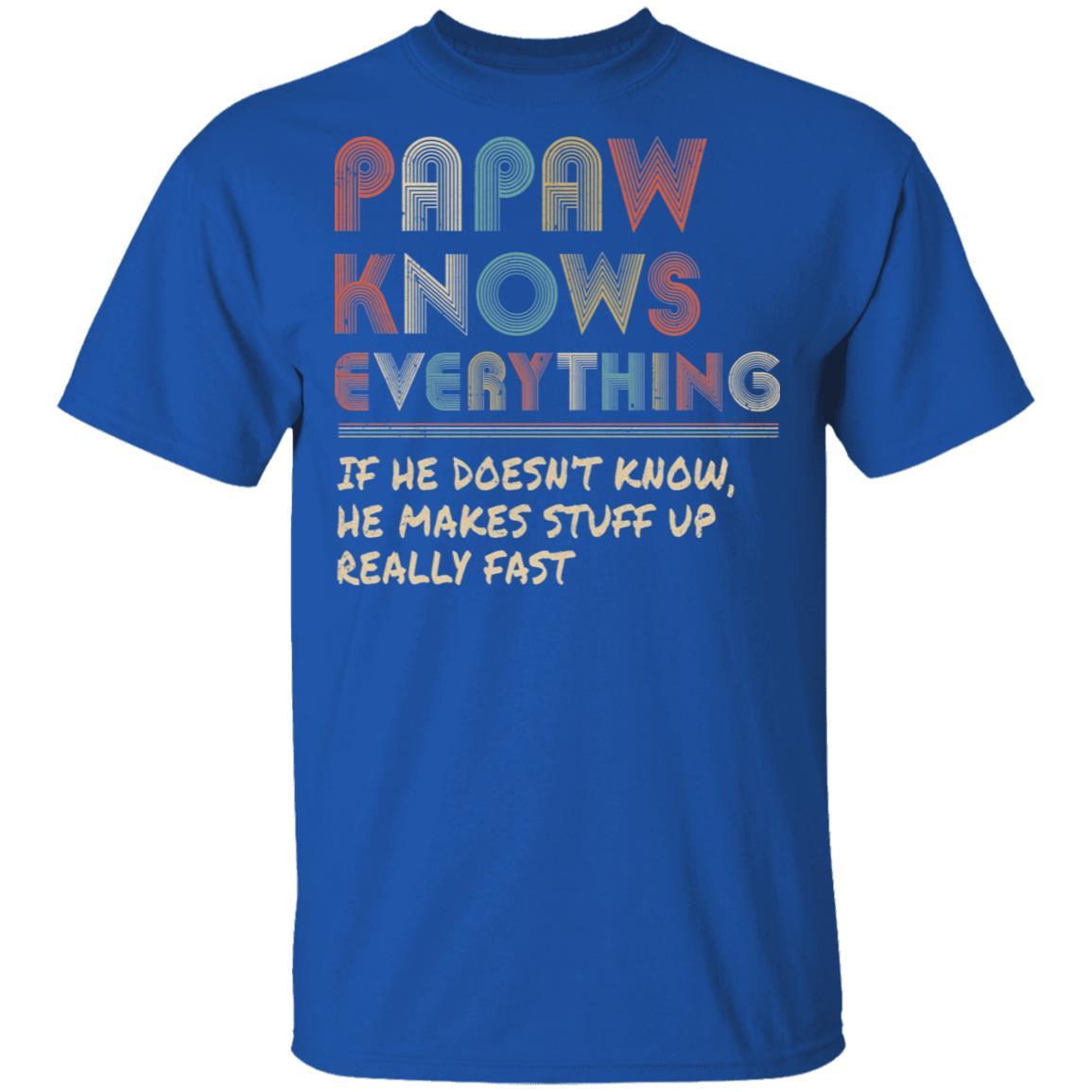 PaPaw Know Everything Vintage PaPaw Father's Day Gift-T-Shirt & Hoodie-Classic T-Shirt-Royal