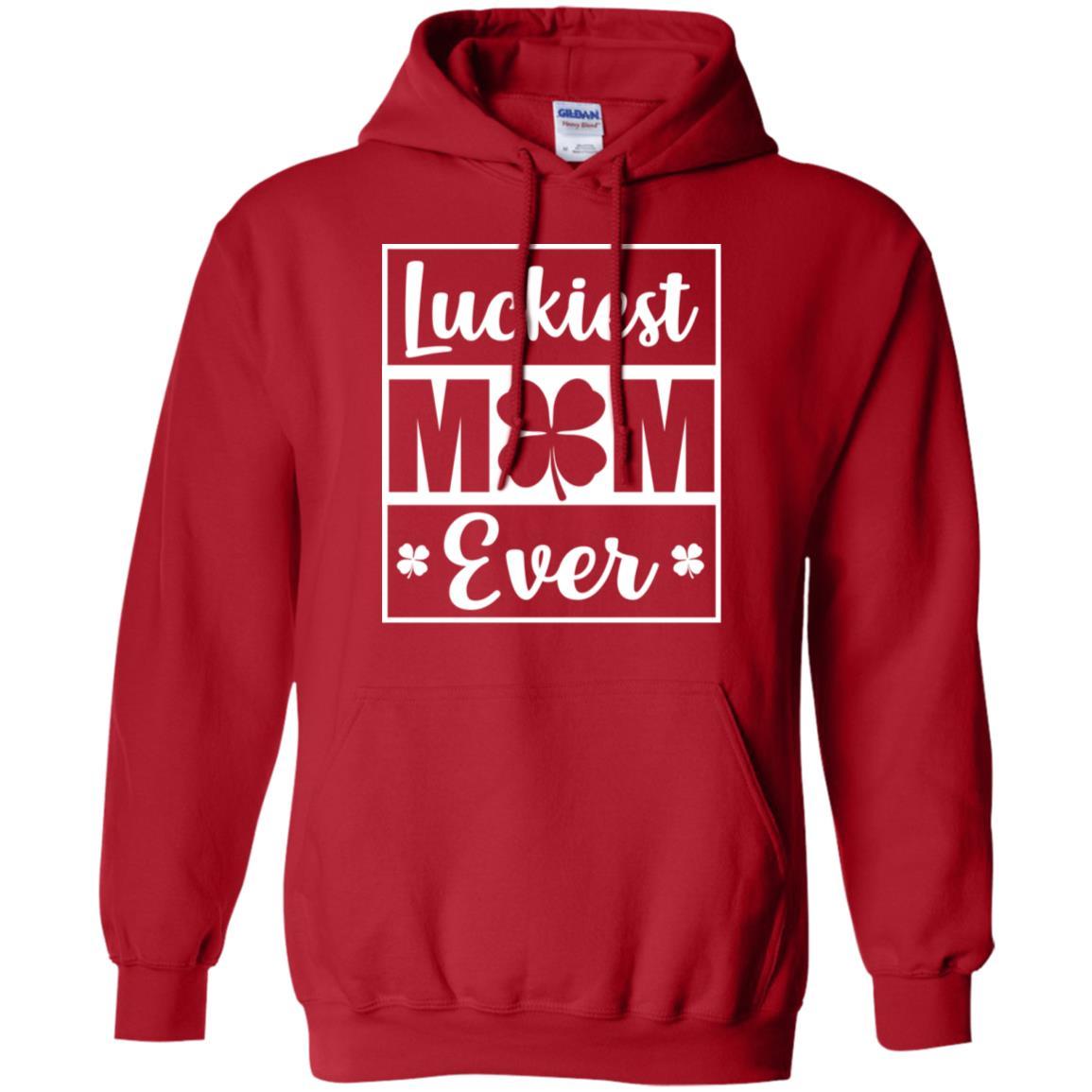 Luckiest Mom Ever St Patricks Day-T-Shirt & Hoodie-Pullover Hoodie-Red