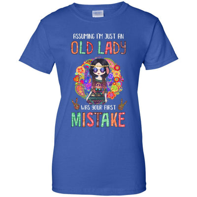 Assuming I'm Just An Old Lady Hippie Gift-T-Shirt & Tank Top-Women's T-Shirt-Royal