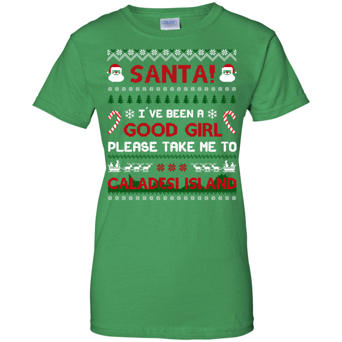 Santa I've Been A Good Girl Please Take Me To Caladesi Island-T-Shirt & Hoodie-Women's T-Shirt-Irish Green