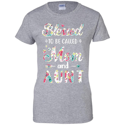 Mothers Day Gifts Blessed To Be Called Mom And Aunt-T-Shirt & Hoodie-Women's T-Shirt-Sport Grey