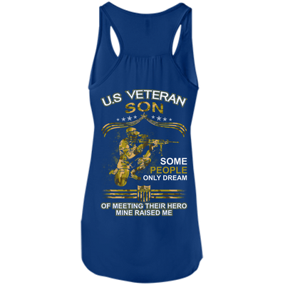 U.S. Veteran Son Some People Only Dream Of Meeting-T-Shirt & Hoodie-Women's Flowy Racerback Tank-True Royal