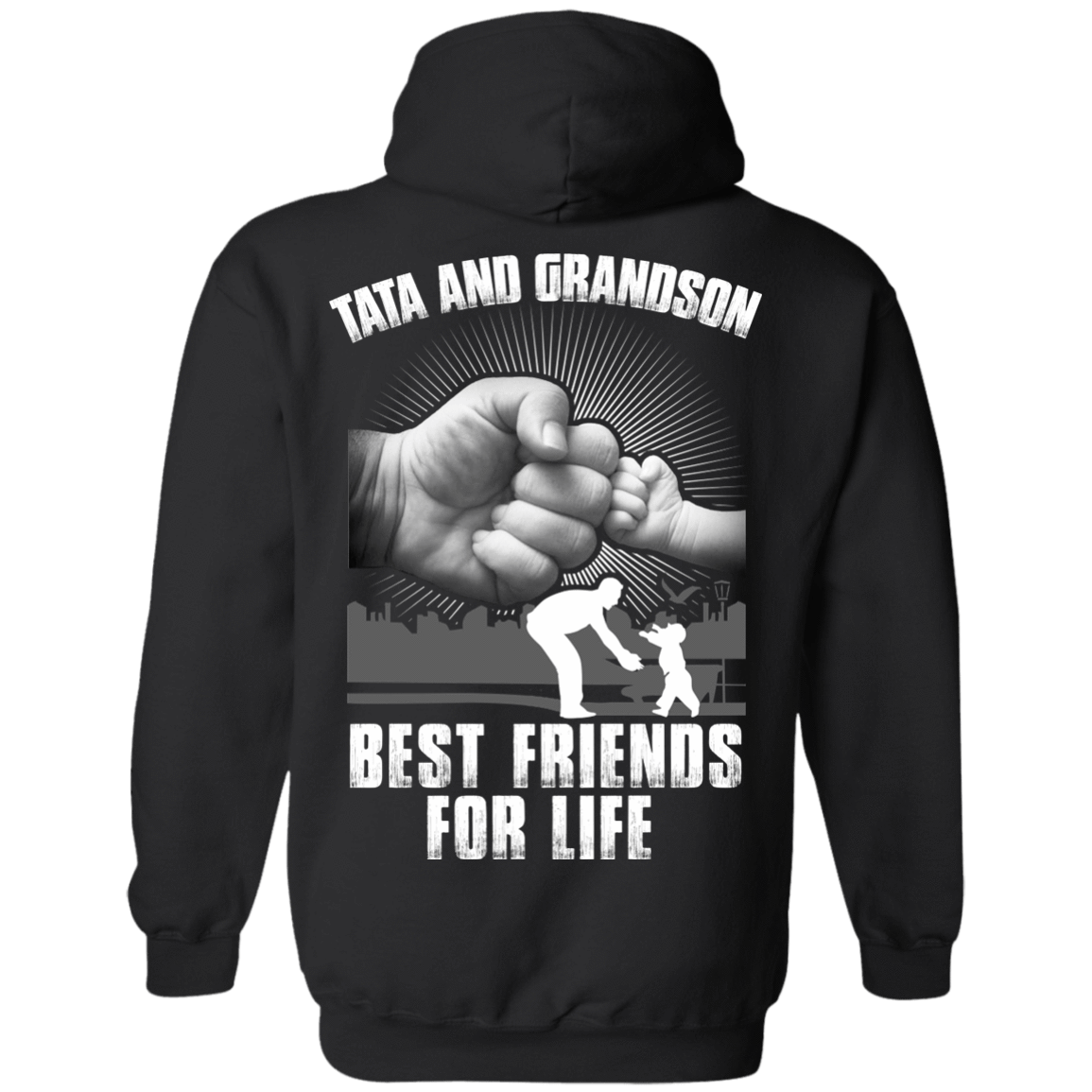 Tata And Grandson Best Friends For Life-T-Shirt & Hoodie-Pullover Hoodie-Black