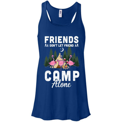 Friends Don't Let Friends Camp Alone Wine Camping Flamingo-T-Shirt & Tank Top-Women's Flowy Racerback Tank-True Royal