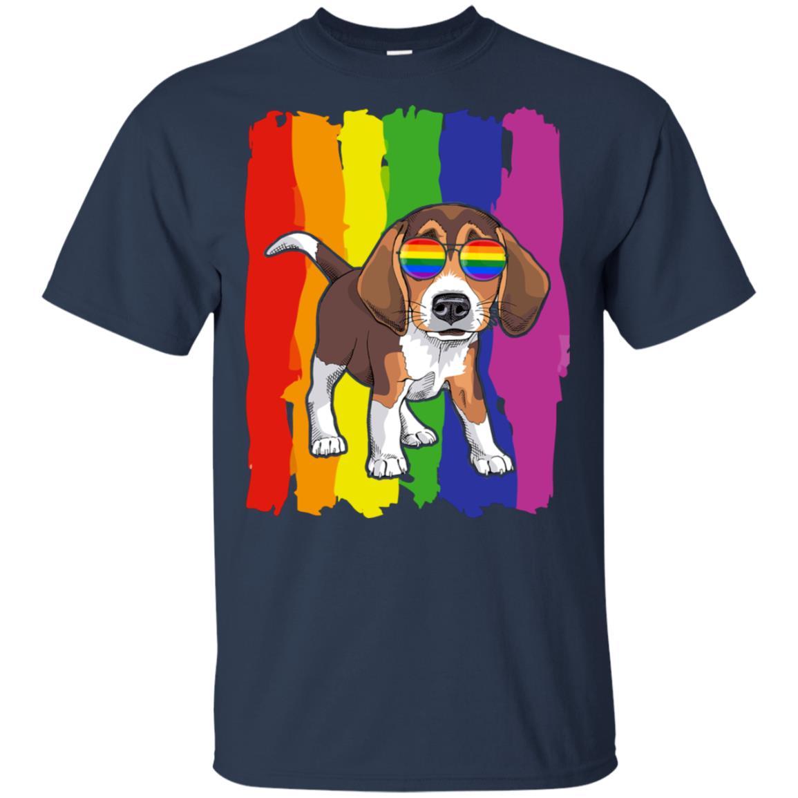 Funny Beagle LGBT LGBT Pride Gifts-T-Shirt & Hoodie-Classic T-Shirt-Navy