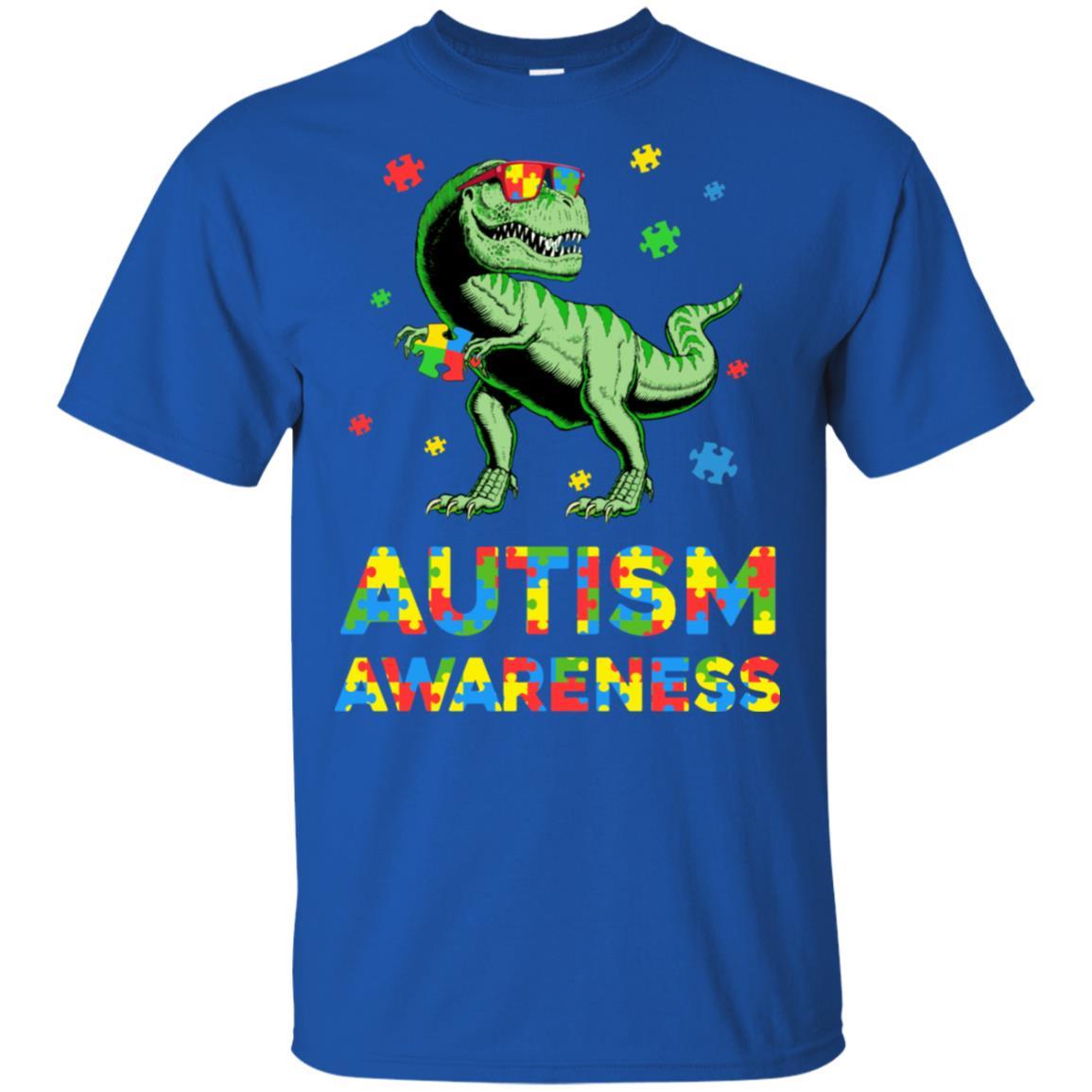 Dinosaur Puzzle Autism Awareness For Boys Girls-T-Shirt & Hoodie-Classic T-Shirt-Royal