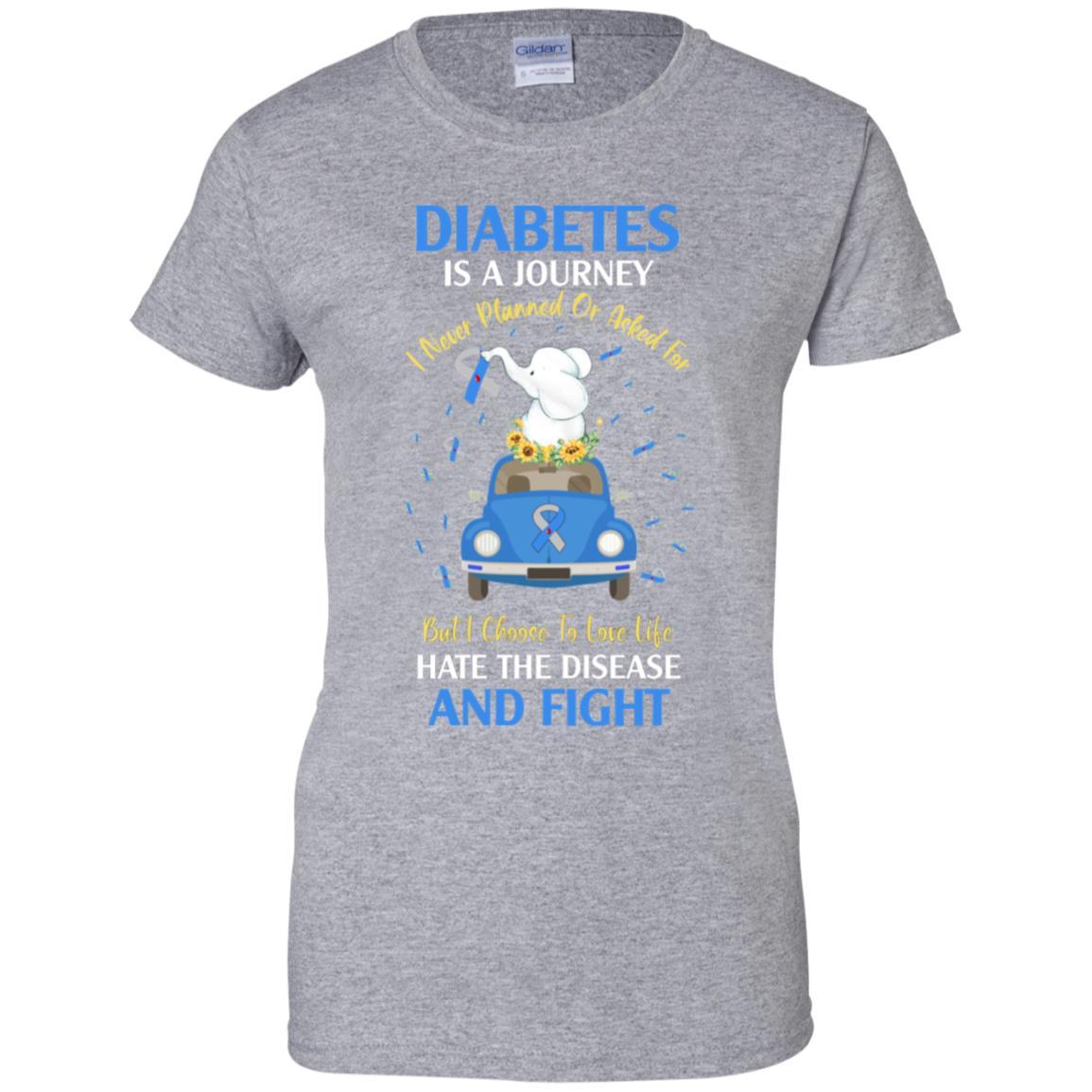 Diabetes Awareness Is A Journey-T-Shirt & Hoodie-Women's T-Shirt-Sport Grey