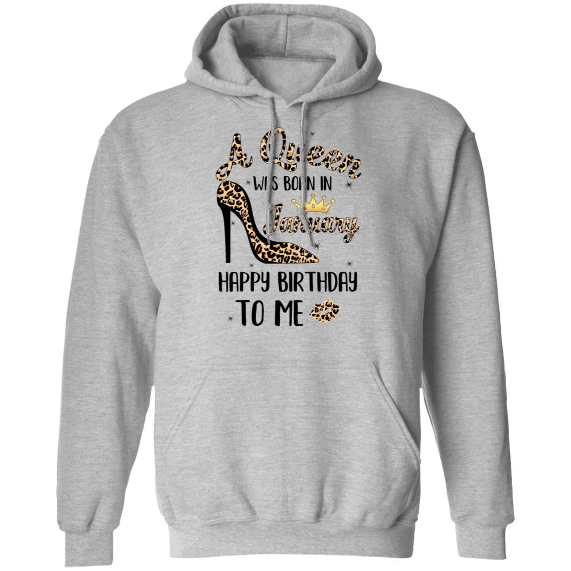 Born In January Girl Leopard High Heels Birthday Women Gift-T-Shirt & Tank Top-Pullover Hoodie-Sport Grey