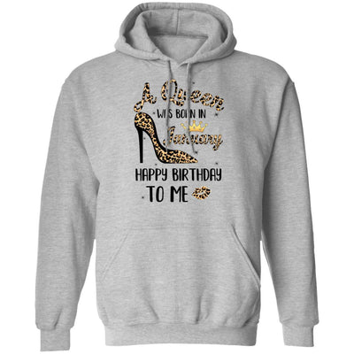 Born In January Girl Leopard High Heels Birthday Women Gift-T-Shirt & Tank Top-Pullover Hoodie-Sport Grey