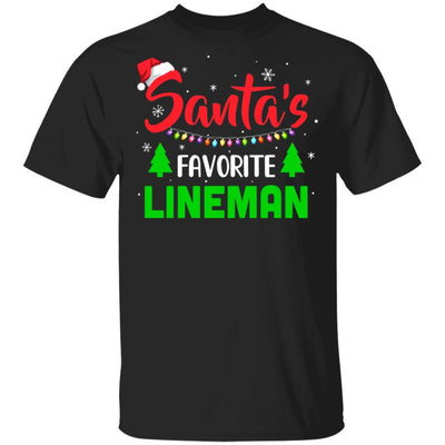 Santa's Favorite Lineman Funny Christmas Xmas Gifts-T-Shirt & Sweatshirt-Classic T-Shirt-Black