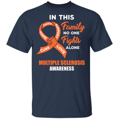 In This School No One Fights Multiple Sclerosis Alone-T-Shirt & Hoodie-Classic T-Shirt-Navy