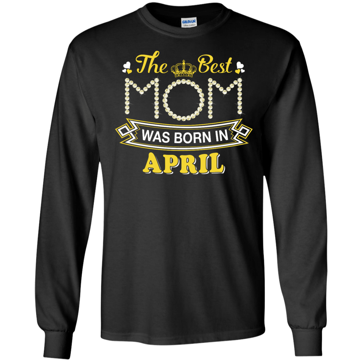 The Best Mom Was Born In April-T-Shirt & Hoodie-Long Sleeve T-Shirt-Black