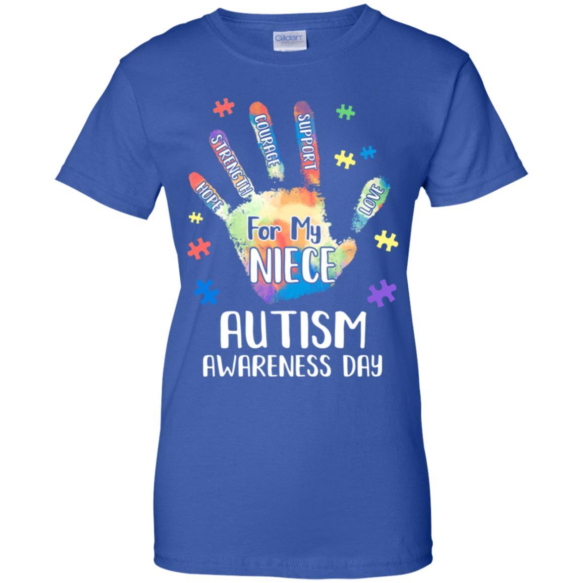 Support Autism Awareness For My Niece Puzzle Gift-T-Shirt & Hoodie-Women's T-Shirt-Royal