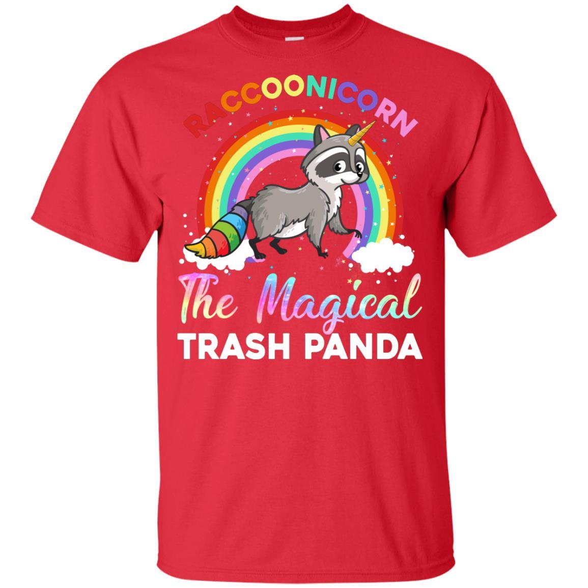 Racoonicorn Raccoon Unicorn Trash Panda For Kid Girls Youth-Youth Shirt-Youth T-Shirt-Red