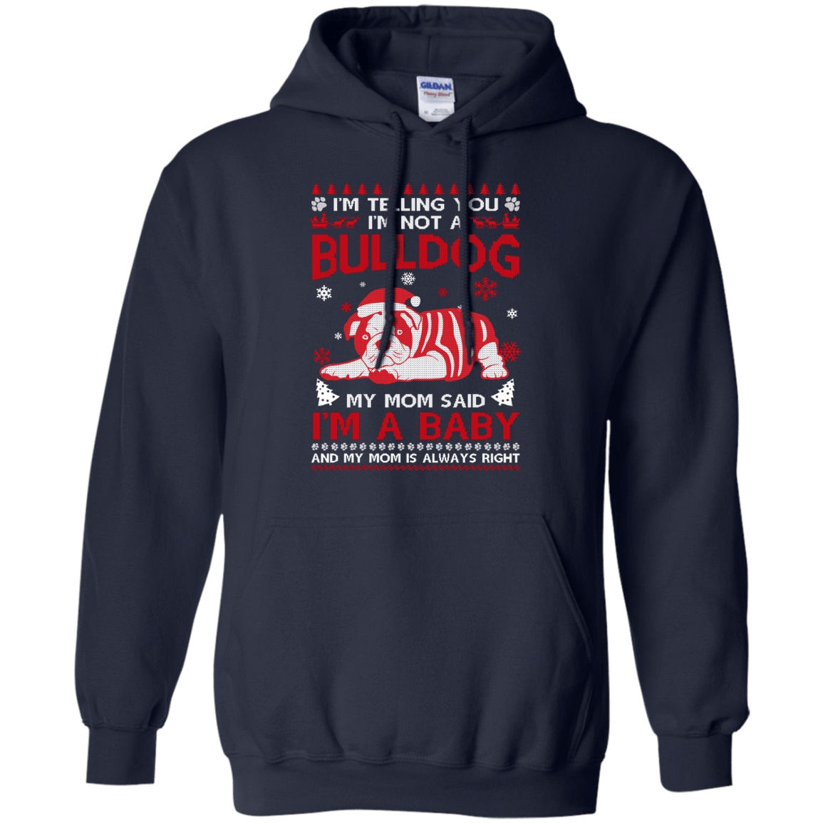 I'm Telling You I'm Not A BullDog-T-Shirt & Hoodie-Pullover Hoodie-Navy