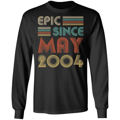Epic Since May 2004 Vintage 17th Birthday Gifts-T-Shirt & Hoodie-Long Sleeve T-Shirt-Black
