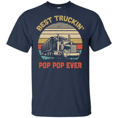 Vintage Best Truckin' Pop Pop Ever Fathers Day Gift-T-Shirt & Hoodie-Classic T-Shirt-Navy