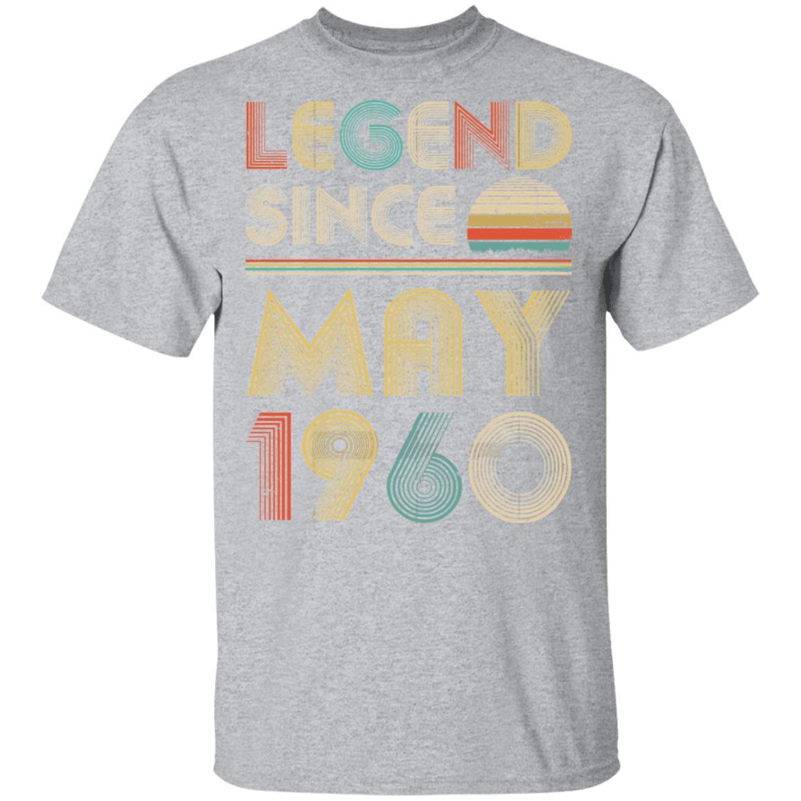 Legend Since May 1960 Vintage 61th Birthday Gifts-T-Shirt & Hoodie-Classic T-Shirt-Sport Grey