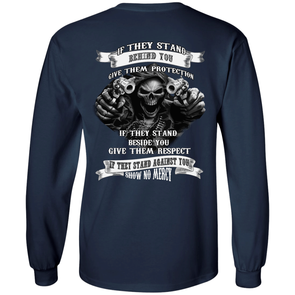 If They Stand behind you-T-Shirt & Hoodie-Long Sleeve T-Shirt-Navy