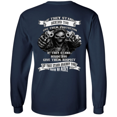 If They Stand behind you-T-Shirt & Hoodie-Long Sleeve T-Shirt-Navy