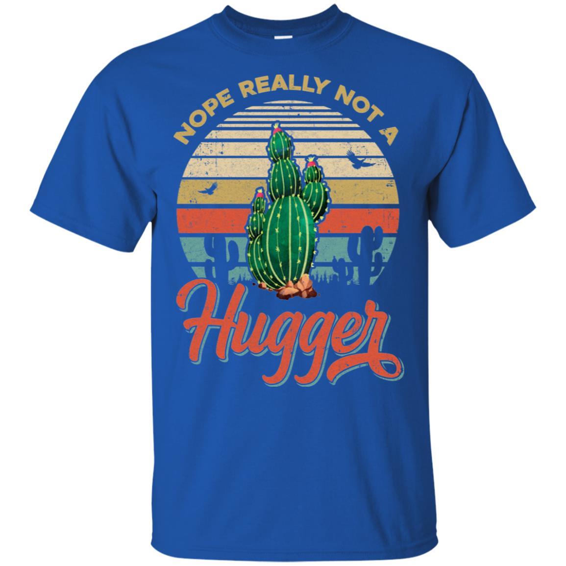 Vintage Cactus Nope Really Not A Hugger Gift-T-Shirt & Hoodie-Classic T-Shirt-Royal