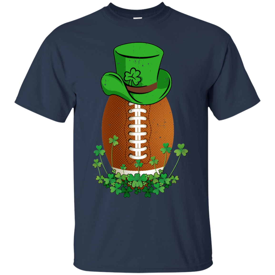 Shamrock Football Leprechaun St Patricks Day-T-Shirt & Hoodie-Classic T-Shirt-Navy