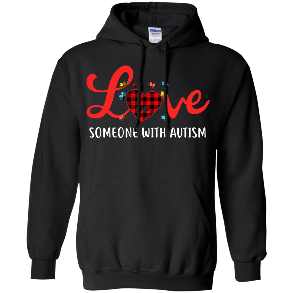 Love Someone With Autism-T-Shirt & Hoodie-Pullover Hoodie-Black