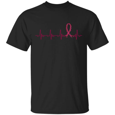 Multiple Myeloma Awareness Burgundy Ribbon Heartbeat-T-Shirt & Hoodie-Classic T-Shirt-Black