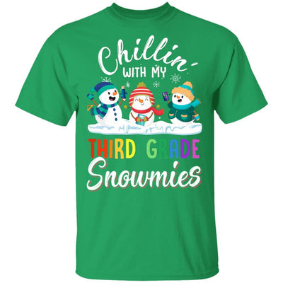 Chillin' With Third Grade Snowmies Christmas Teacher Gifts-T-Shirt & Sweatshirt-Classic T-Shirt-Irish Green