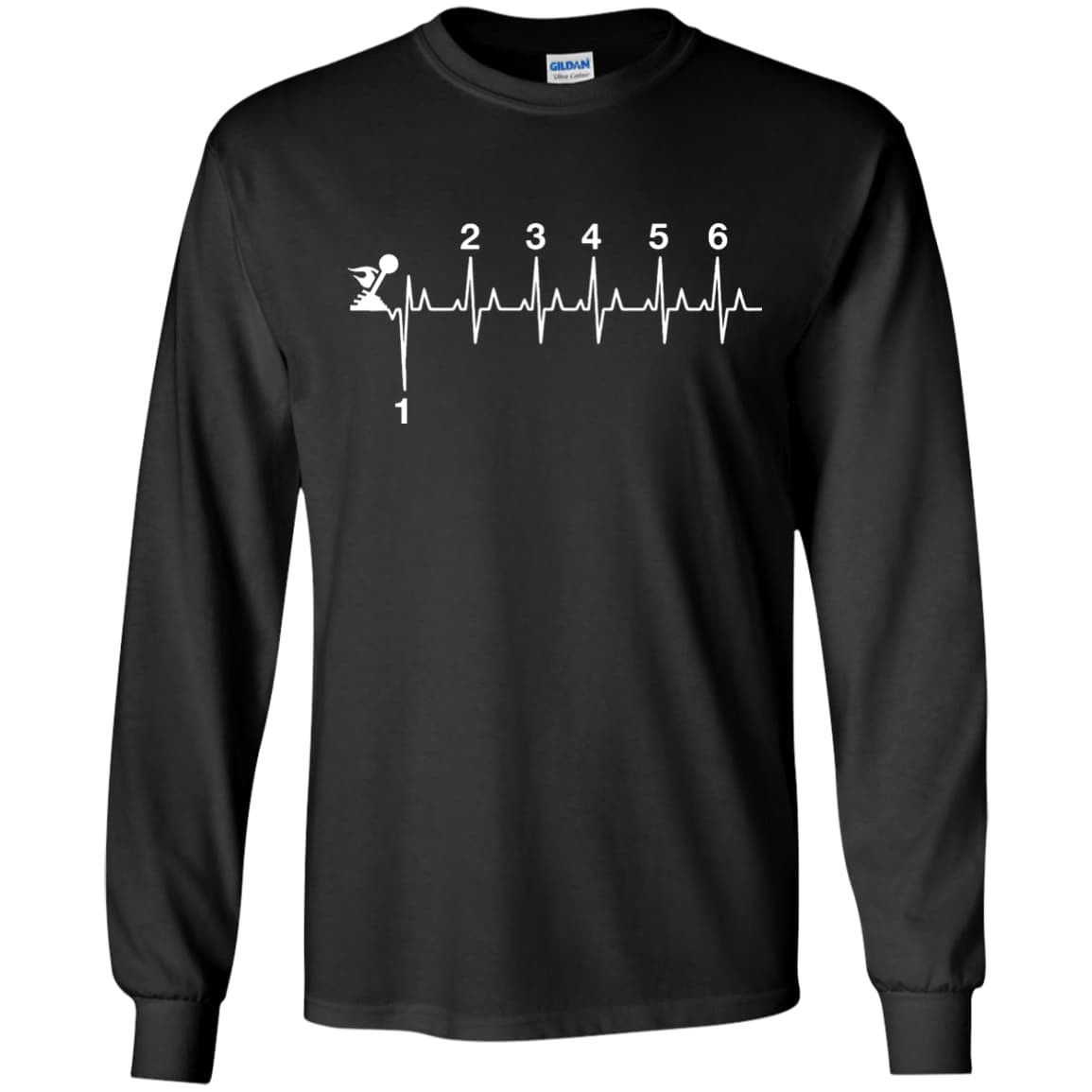Heartbeat Gear Shifting-T-Shirt & Hoodie-Long Sleeve T-Shirt-Black