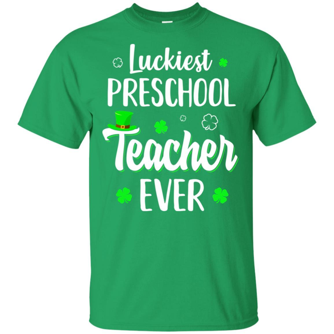 Luckiest Preschool Teacher Ever Irish St Patricks Day-T-Shirt & Hoodie-Classic T-Shirt-Irish Green